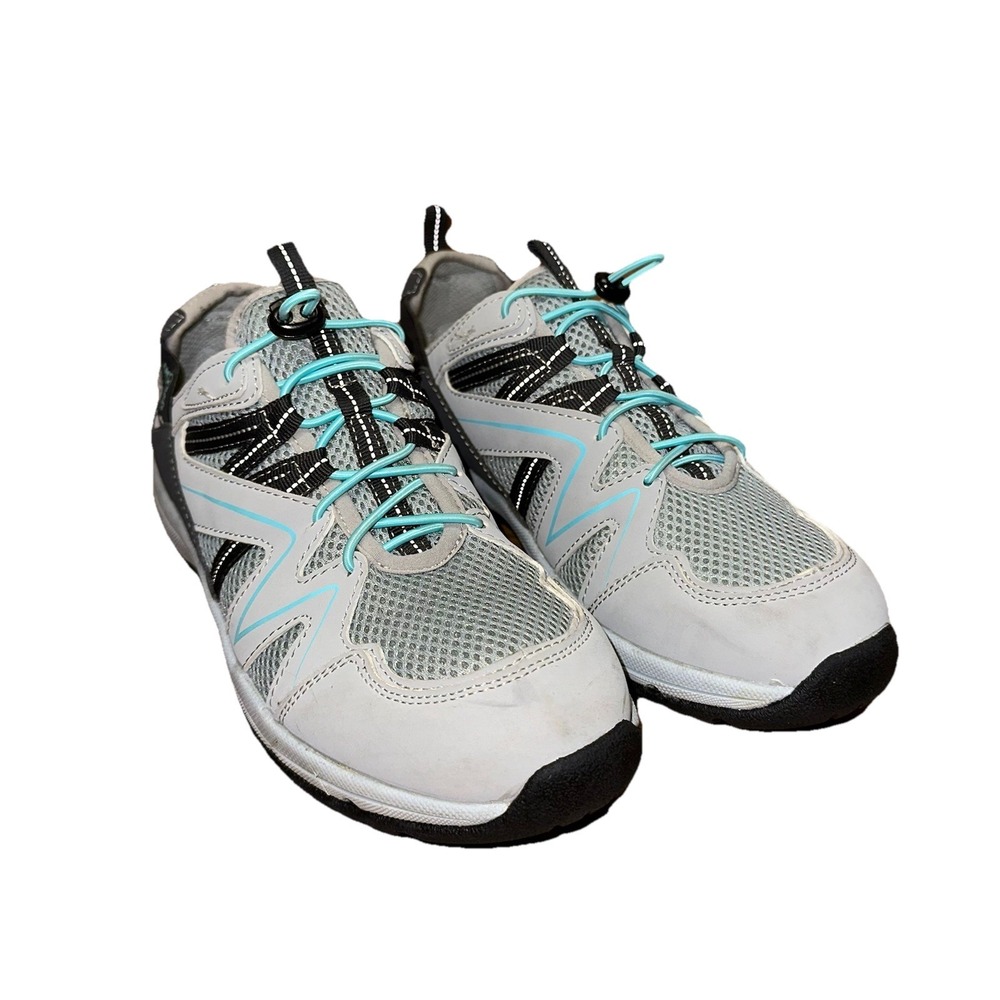 Nevados Cayenne Vent Shoe Gray Aqua Women's 7.5M Slip On Bungee‎ Hiking Sneaker